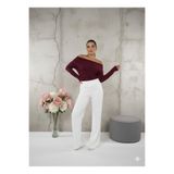 BY HUPE Drape/Büzgü Detaylı Dökümlü Asimetrik Yaka Örme Sandy Bluz