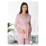 by İGP Kadın Lohusa Hamile Pamuklu Uzun Kollu Pijama Takımı