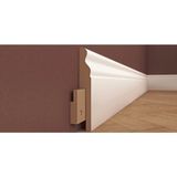 By İstanbul By Istanbul 10 cm Beyaz Saten PVC Kaplama Süpürgelik B10 Galata Model MDF Kalınlık 15 mm