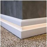 By İstanbul Yalı Serisi 10 mt Lake Beyaz LED Kanallı Süpürgelik 12 cm