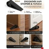 By Konseptt 3'lü Kaymaz Kapı Stoperi Seti - Ergonomik Kapı Tutucu Sabitleyici - Siyah