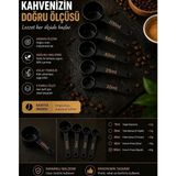 By Konseptt 5'li Kahve ve Baharat Ölçü Kaşığı Seti - Çeyizlik Kavanoz İçi Ölçü Kaşıkları - Siyah - Gold