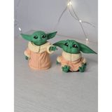 By Konseptt Baby Yoda Grogu 2'li Figür Seti - Dizi Temalı Masaüstü Biblo - 5 Renkli