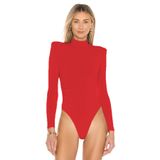 By Kul Design KADIN BALIKÇI YAKA YANI BUZGULU JARSE BODYSUİT KIRMIZI-M