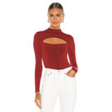 By Kul Design Kadın Gögüs Dekolte ÇİFT KAT Jarse KUMAŞ Bodysuit KIRMIZI-S