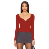 By Kul Design KADIN JARSE ÇİFT KAT KUMAŞ V YAKA BODYSUİT Kırmızı-L