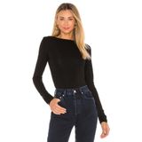By Kul Design Kadın Kayık Yaka Uzun Kol Ipek Jarse Bodysuit siyah-M