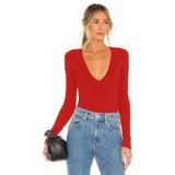 By Kul Design Kadın Kırmızı Derin Dekolte Ipek Jarse Bodysuit
