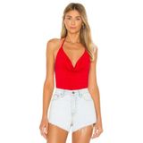 By Kul Design Kadın Kırmızı Ip Askılı Ipek Jarse Bodysuit Kırmızı-L