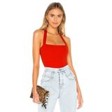 By Kul Design Kadın Kırmızı Kalın Askılı Ipek Jarse Bodysuit kırmızı-S