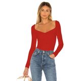By Kul Design Kadın Kırmızı Önü Büzgülü Bodysuit kırmızı-XS