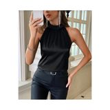 By Kul Design KADIN SATEN BÜZGÜ DETAY YAKALI BLUZ