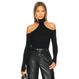 By Kul Design Kadın Siyah Balıkçı Yaka Asimetrik Jarse Bluz