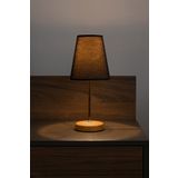 By-Lamp Abajur Masa Lambası Yatak Odası Gece Lambası Siyah Şapka Metal Gold Gövde Abajur