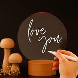 By-Lamp Kalemli Yazılabilir 7 Renk Işıklı LED Mesaj Panosu Gece Lambası (Yuvarlak Form)