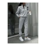 By Layina KADIN Eşofman Takımı - Dik Yaka Yarım Fermuarlı Sweatshirt & Jogger Alt Üst Takım