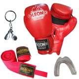 By Leon 1982 Blade Training Boks Eldiveni, Bandaj Dişlik Anahtarlık Seti Kırmızı (8 Oz)