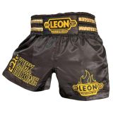 By Leon 1982 Kick Boxing Nakışlı Kick Boks Şortu Siyah (2XL)