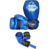 By Leon 1982 Leon Blade Boks, Kick Boks ve Muay Thai Eldiveni+Bandaj - Mavi - 10 oz