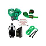 By Leon 1982 Leon Blade Training Boks, Kick Boks ve Muay Thai Eldiveni, Atlama İpi, Dişlik ve Bandaj Seti, Yeşil, 10 oz