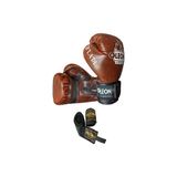 By Leon 1982 Leon Blade Training Boks Kick Boks ve Muay Thai Eldiveni ve Bandaj Seti 3,5 mt - Kahverengi - 10 oz