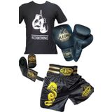 By Leon 1982 Leon Boks Eldiveni, Leon Draon Kick Boks Şortu, Tişört, Bandaj