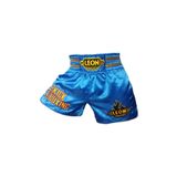 By Leon 1982 Leon Kick Boxing Nakışlı Profesyonel Kick Boks Şortu Mavi