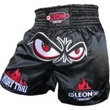 By Leon 1982 Leon No Fear Muay Thai ve Kick Boks Şortu Siyah BYL1001