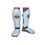 By Leon 1982 Leon Solid Muay Thai ve Kick Boks Ayak ve Kaval Koruyucu, Beyaz, S Beden