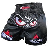 By Leon 1982 No Fear Nakışlı Profesyonel Muay Thai ve Kick Boks Şortu Siyah (M)