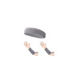 By Leon 1982 Sporcu Havlu Bandana Headband, Gri, Unisex, 2 Adet Uzun Basketbol Tenis Futbol Havlu Bileklik Seti