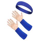 By Leon 1982 Sporcu Havlu Bandana Headband, Mavi, Unisex, 2 Adet Uzun Basketbol Tenis Futbol Havlu Bileklik Seti