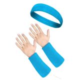 By Leon 1982 Sporcu Havlu Bandana Headband, Turkuaz, Unisex, 2 Adet Uzun Basketbol Tenis Futbol Havlu Bileklik Seti