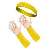 By Leon 1982 Sporcu Havlu Bandana Headband ve 2 Adet Uzun Basketbol Tenis Futbol Için Havlu Bileklik, Sarı