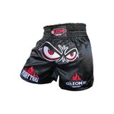 By Leon 1982 Unisex Siyah Leon No Fear Nakışlı Profesyonel Muay Thai Ve Kick Boks Şortu