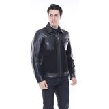 By Marki Marki Hakiki Deri Mont Içi Astarlı Siyah Mont Deri Ceket Süet Deri Detaylı - 500122 - 2XL