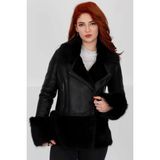 By Marki Marki Lüx Kürk Mont Kaban Bilek Etek Yakada Kürk Tasarımlı 103422 - Siyah - XL