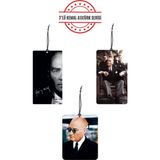 By Meyla Bymeyla 3'lü Mustafa Kemal Atatürk Set Dekoratif Oto Kokusu ve Oto Aksesuarı - çilek