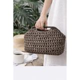 BY MİMİMU El Yapımı Örgü Rafya İp Portföy Clutch Çanta