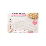 By MO Accessories 2 Adet 10 Bölmeli 13.5 x 7 x 2.2 h Mini Kutu Organizer Saklama Kutusu Takı İlaç Hap Vida Boncuk Saklama Kutusu