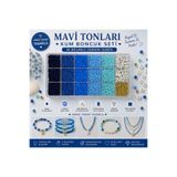 By MO Accessories YENİ SEZON Sonbahar Kış Mavi Tonları Kum Boncuk Seti Takı Bileklik Kolye Yapma Seti