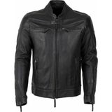 By Motto Express Biker Erkek Motorcu Hakiki Deri Ceket / Yazlık Form; Perforeli Deri Ana Bölümler - Siyah - Standart
