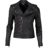 By Motto Jasmine Biker Bayan Deri Ceket - Siyah