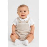 By Murat Baby By Murat Bebe Kız Bebek Düğmeli Slopet Body Takım - Kahve - 6 - 9 Ay