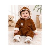 By Murat Bebe kapüşonlu peluş astarlı kadife bebek kozmonotu fermuarlı kışlık tulum 1 beden büyük alınız dar kalıptır