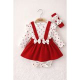 By Murat Bebe ❤️ Premium Kız Bebek Elbise Body Set – Red Hearts