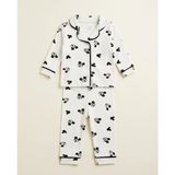 By Murat Kız Erkek Unisex Lüx Alt-Üst 2 Parça Desenleri Canlı Pamuklu Pijama Takımı 6 Ay 9 Ay 12 Ay 24 Ay Bebek Takım - 9 - 12 Ay - Beyaz