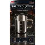 By My Hand Bymyhand Premium Paslanmaz Çelik Ölçü Kabı Karıştırma Kabı Sütlük Süt Potu Barista Ölçü Kabı 350 ml