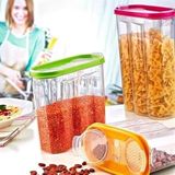 By Nevser® 2 Kapaklı Ölçekli Erzak Kuru Gıda Saklama Kutusu Kabı - 1,7 Litre - SA935