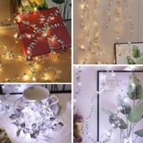 By Nevser 3 Metre Yaldızlı Gümüş LED Işık – Dekoratif Ortam ve Yılbaşı Aydınlatması - 10 cm - Beyaz - Sarı